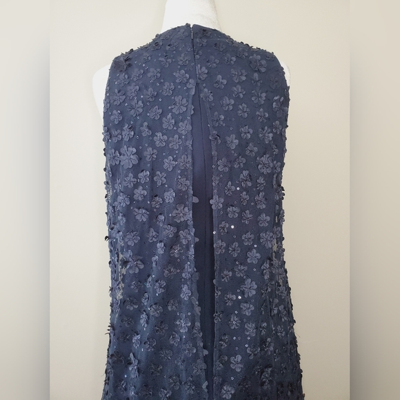 Tahari ASL Assymetrical Appliqué Floral Dress - Picture 10 of 15